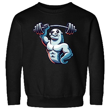 Discover Seal with Barbell Fitness Gym Training Sweatshirts