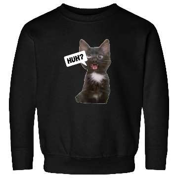 Discover Funny Cross Eyed Cat Meme Huh Funny Cat Sweatshirts