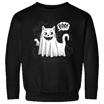 Discover Funny Ghost Cat Boo Halloween Animal Ghost Kitty Sweatshirts