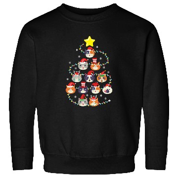Discover Cats Ugly Christmas Sweater Cat Snowflakes Xmas Sweatshirts