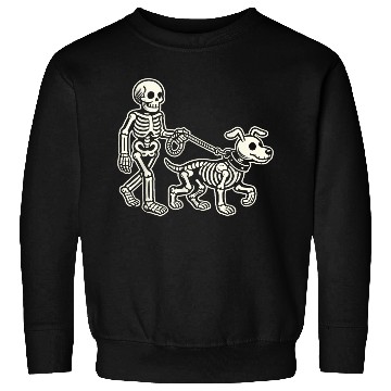 Discover Skeleton Leads Dog Funny Skull Pet For Halloween C Sweatshirts
