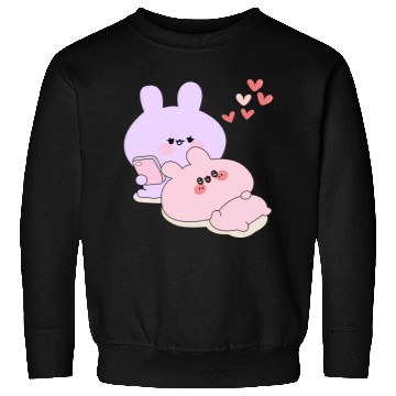 Discover Pink Chilling with Blue Sweatshirts