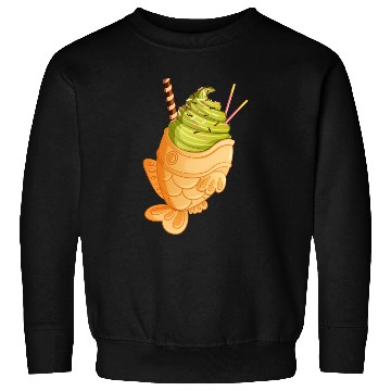 Discover Matcha Taiyaki Ice Cream with Pocky & Wafer Roll Sweatshirts