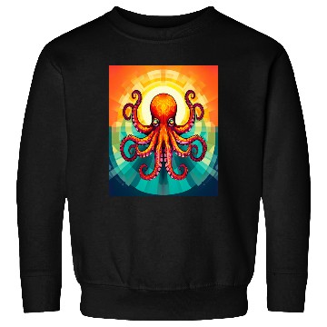 Discover Octopus Vibrant Geometric Deco Style Sweatshirts