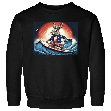 Discover Stars & Stripes Surfer Bunny Sweatshirts