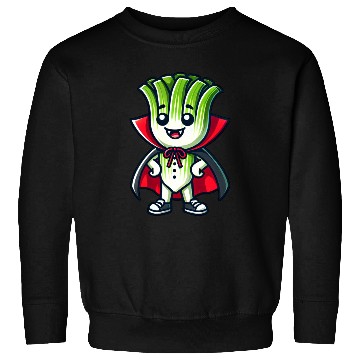 Discover Cute Halloween Leek Vampire Cartoon Green Sweatshirts