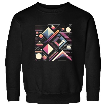 Discover Retro Geometric Shapes 80s 90s Style 3 Sweatshirts