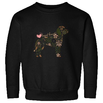 Discover Floral Basset Hound Silhouette: Nature-Inspired Do Sweatshirts