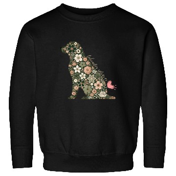 Discover Floral Labrador Retriever: Elegant Pet Silhouett Sweatshirts