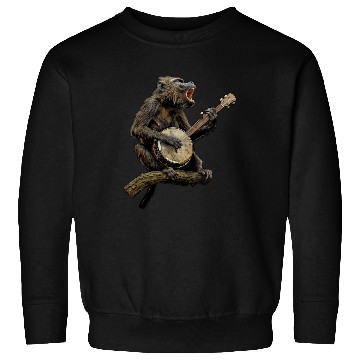 Discover Baboon Monkey Bluegrass Banjo Player Sweatshirts
