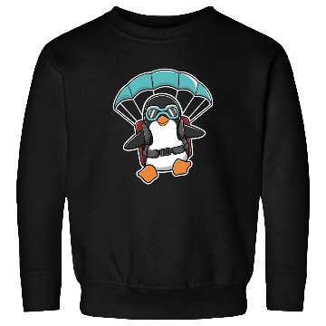 Discover Parachuting Penguin With Goggles Sweatshirts