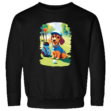 Discover Dachshund Dog Playing Golf Funny Design Sweatshirts