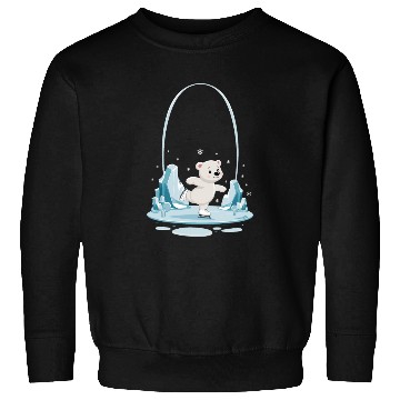 Discover Adorable Ice Skating polar bear with Snowflakes Sweatshirts