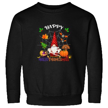 Discover Happy HalloThanksMas Gnome Sweatshirts