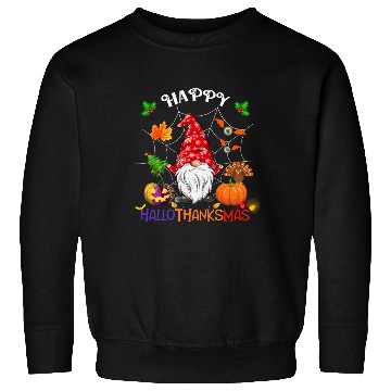 Discover Happy HalloThanksMas Gnome Sweatshirts