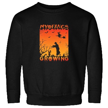 Discover my fangs growing funny Halloween Sweatshirts