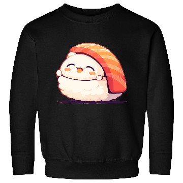 Discover Kawaii White Cat Salmon Nigiri Sushi Sweatshirts
