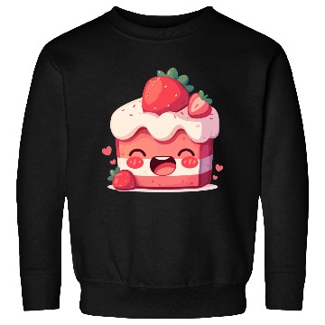 Discover Kawaii Strawberry Cake Slice Sweatshirts