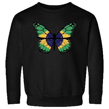 Discover Brazilian Flag Patriotic Butterfly Lover Design Sweatshirts