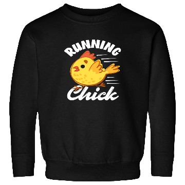 Discover Funny Yellow Chick Running Chick Sweatshirts