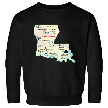 Discover Louisiana map image of state. Sweatshirts