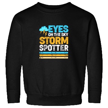 Discover Retro Meteorologist Eyes On The Sky Strom Spotter Sweatshirts