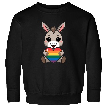 Discover LGTBQ Cute Donkey with Rainbow Heart Sweatshirts