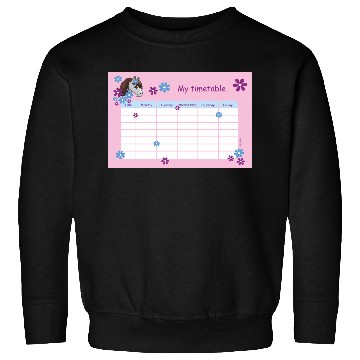 Discover Timetable for Kids - Pony Flowers pink Sweatshirts