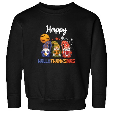 Discover Happy Hallothanksmas Halloween Thanksgiving Gnome Sweatshirts