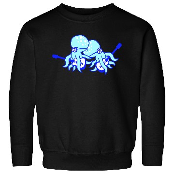 Discover Two Cool Octopus Kraken Squid Guitar 2 Band Team Sweatshirts