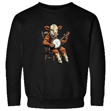 Discover Hereford Cattle Farmer Bluegrass Banjo Player Sweatshirts