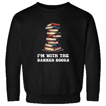 Discover I Read Banned Books Funny Cat Reading Book Sweatshirts