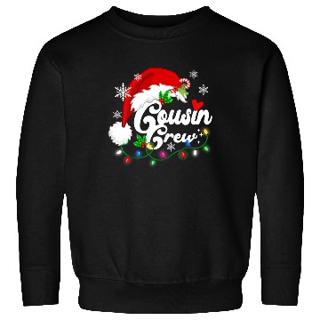 Discover cousin crew Santa Claus Hat Christmas lights Sweatshirts