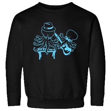 Discover Two Octopus Kraken Squid Guitar Keyboard Band Team Sweatshirts