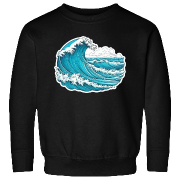 Discover Serene Blue Ocean Waves Sweatshirts