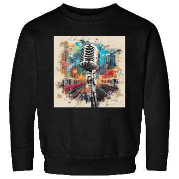 Discover NYC Microphone AT Subway Sweatshirts