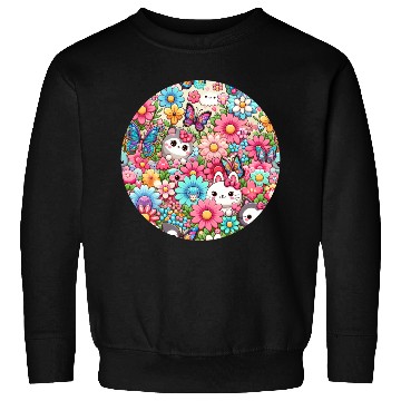 Discover Garden Harmony scene with butterflies flitting Sweatshirts