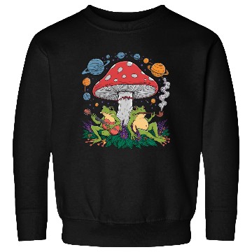 Discover Galactic Frogs and Mushroom Haven Sweatshirts