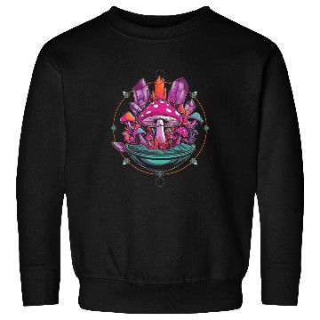 Discover Crystal Mushrooms Terrarium Sweatshirts