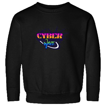 Discover Cyber Wave - Neon Streetwear for Y2K fans Sweatshirts