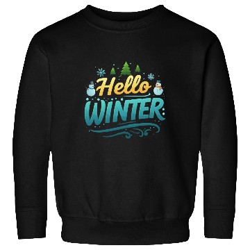 Discover Hello Winter typography vector illustration Sweatshirts