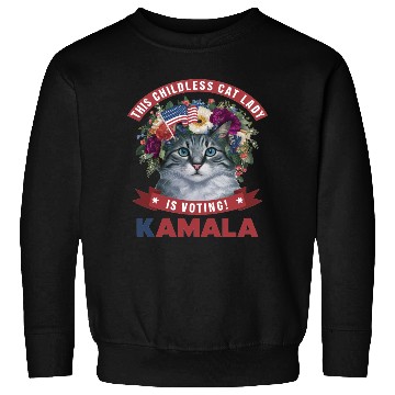 Discover Childless Cat Lady is voting kamala Sweatshirts