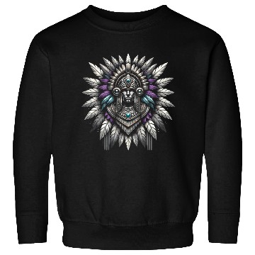 Discover Aztec Warrior Mask with Tribal Art and Ancient Sweatshirts