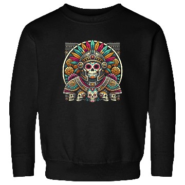 Discover Aztec Warrior Mask with Tribal Art and Ancient Sweatshirts