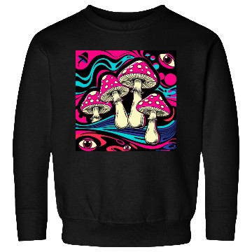 Discover Psychedelic Shrooms: Neon Fungi Fantasy Sweatshirts