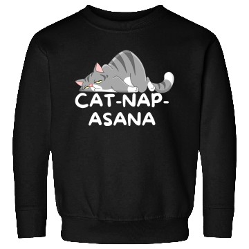 Discover Funny Cat-Nap-Asana sleeping yoga Sweatshirts