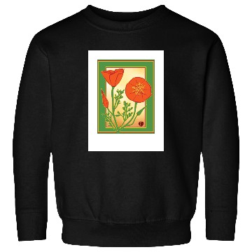 Discover California Poppies illustration poster Sweatshirts