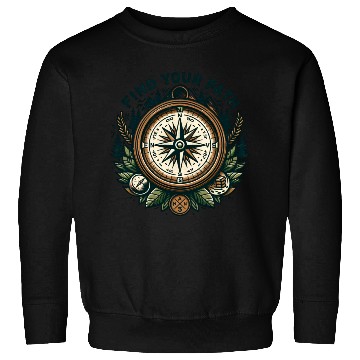 Discover Trail Compass, Mountain Hiking Design Sweatshirts