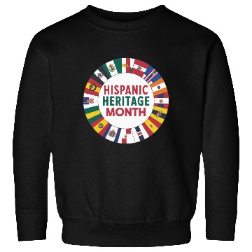 Discover Hispanic Heritage Circle Unity of Flags Sweatshirts