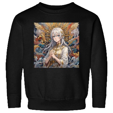 Discover Celestial Serenity: Divine Anime Portrait Sweatshirts